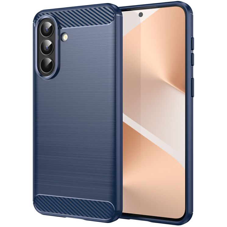 Силіконовий (TPU) чохол UniCase Carbon для Samsung Galaxy A57 (A576) - Blue: фото 1 з 8
