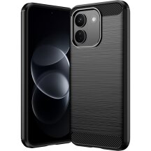 Силиконовый (TPU) чехол UniCase Carbon для Xiaomi Redmi Note 17 Pro Max - Black: фото 1 из 9