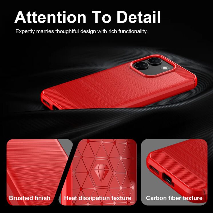 Силиконовый (TPU) чехол UniCase Carbon для Xiaomi Redmi Note 17 Pro Max - Blue: фото 6 из 9