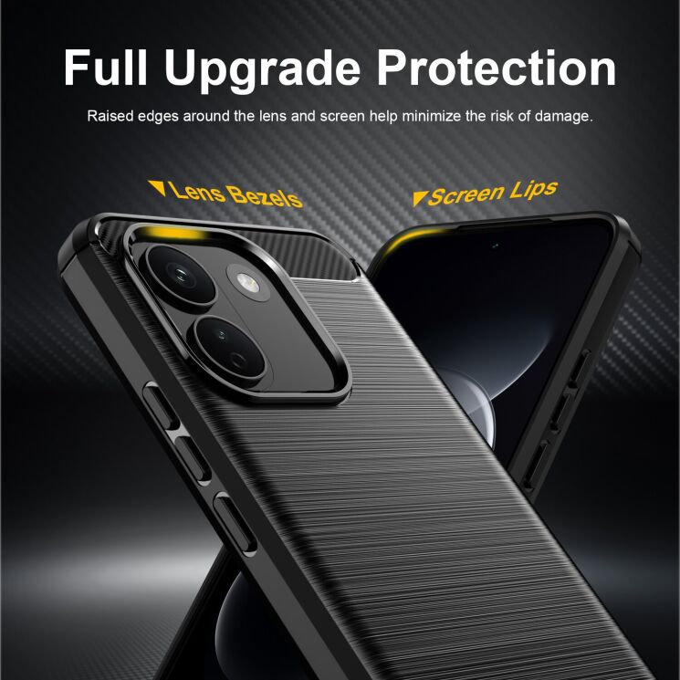 Силиконовый (TPU) чехол UniCase Carbon для Xiaomi Redmi Note 17 Pro Max - Blue: фото 3 из 9