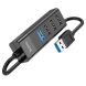 USB HUB Hoco HB25 Easy 4 in 1 (USB to USB3.0+3USB2.0) - Black (896004B). Фото 3 з 6