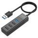 USB HUB Hoco HB25 Easy 4 in 1 (USB to USB3.0+3USB2.0) - Black (896004B). Фото 1 из 6