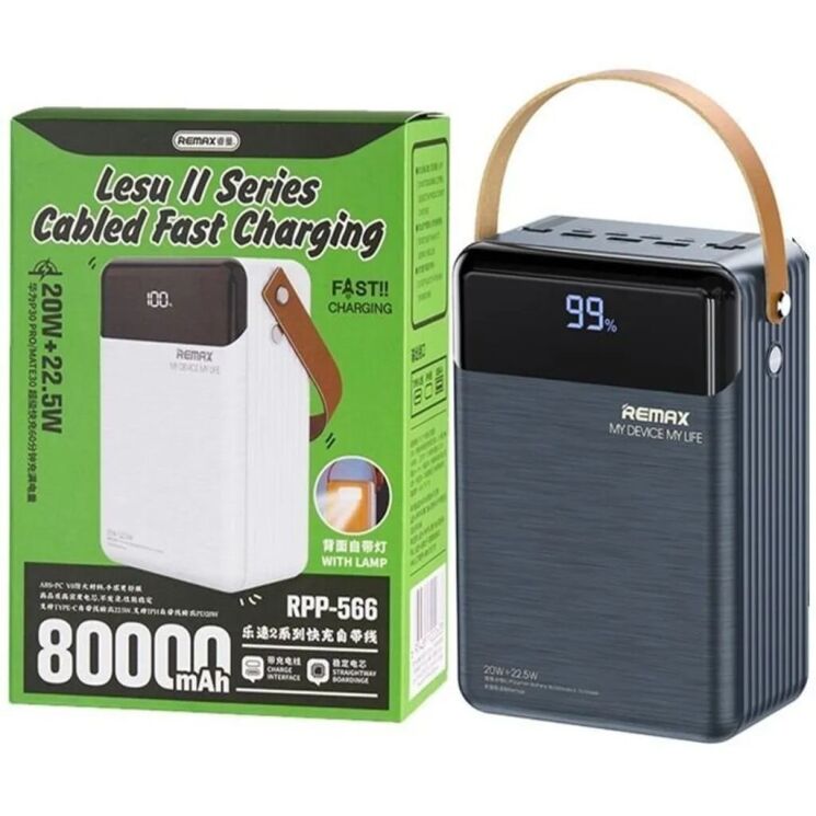 Внешний аккумулятор Remax RPP-566 20W+22.5W (80000mAh) - Gray: фото 8 из 11