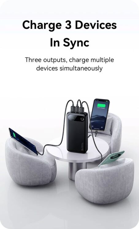 Внешний аккумулятор Usams CD251 PD20W (20000mAh) - Black: фото 4 из 15