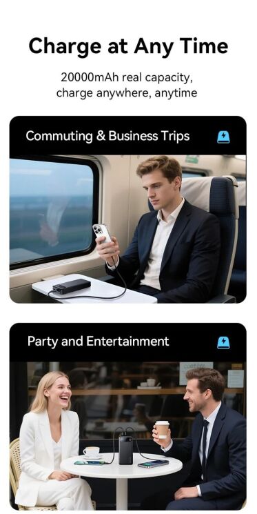 Внешний аккумулятор Usams CD251 PD20W (20000mAh) - Black: фото 5 из 15