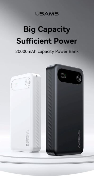 Внешний аккумулятор Usams CD251 PD20W (20000mAh) - Black: фото 2 из 15