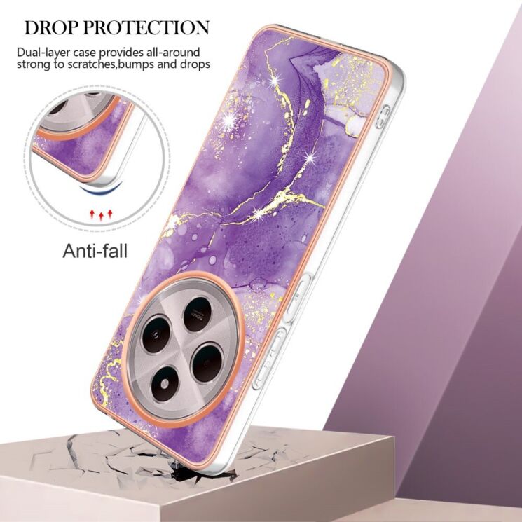 Захисний чохол Deexe Marble Case для Xiaomi Redmi 14C / Redmi A4 5G / Poco C75 - Purple: фото 3 из 6