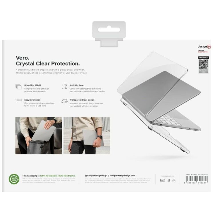 Защитная накладка UNIQ Vero Ultra Slim Clear Case для MacBook Neo (2026) UNIQ-MBNEO-VEROCCLR - Transparent (236723T) Защитная накладка UNIQ Vero Ultra Slim Clear Case для MacBook Neo (2026) UNIQ-MBNEO-VEROCCLR - Transparent: фото 3 из 3