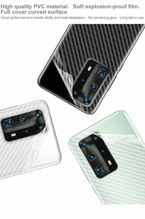 Защитная пленка на заднюю панель IMAK Carbon для Huawei P40 Pro: фото 8 из 12