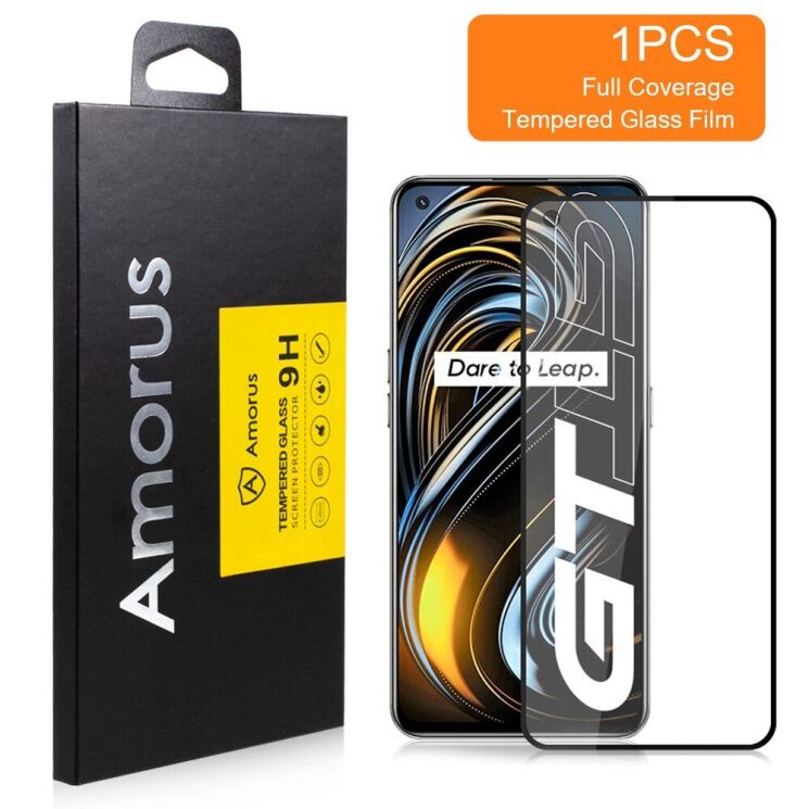 Защитное стекло AMORUS Full Glue Tempered Glass для Realme GT - Black: фото 2 из 6