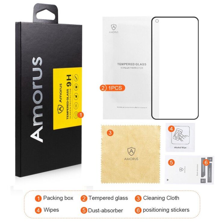Защитное стекло AMORUS Full Glue Tempered Glass для Realme GT - Black: фото 6 из 6