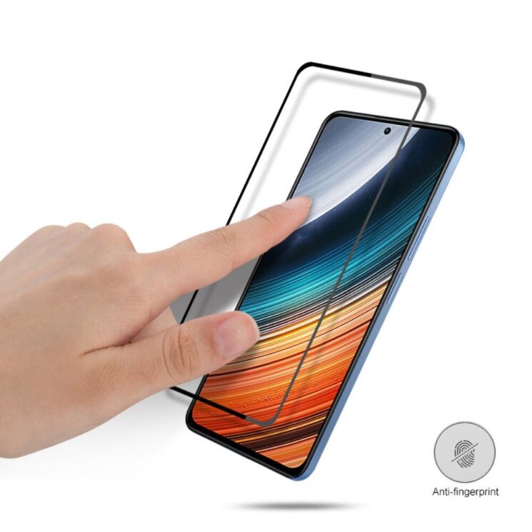 Защитное стекло AMORUS Full Glue Tempered Glass для Xiaomi Poco F4 / Redmi K40S - Black: фото 6 из 8