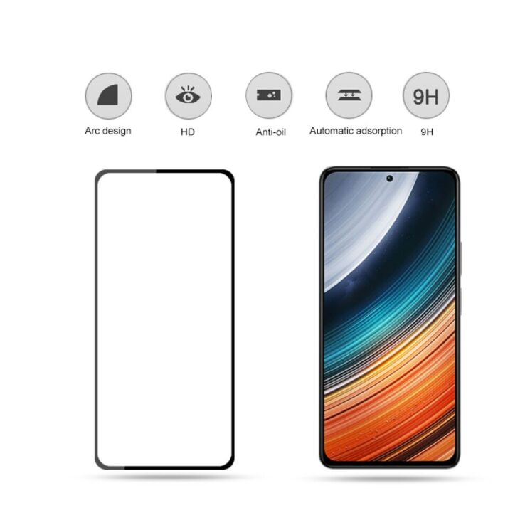 Защитное стекло AMORUS Full Glue Tempered Glass для Xiaomi Poco F4 / Redmi K40S - Black: фото 5 из 8