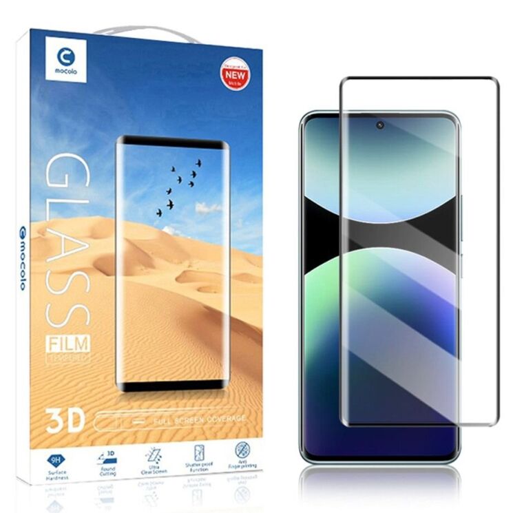 Захисне скло MOCOLO 3D Curved Full Size для Xiaomi Redmi Note 14 Pro 5G / Note 14 Pro Plus - Black: фото 10 з 10