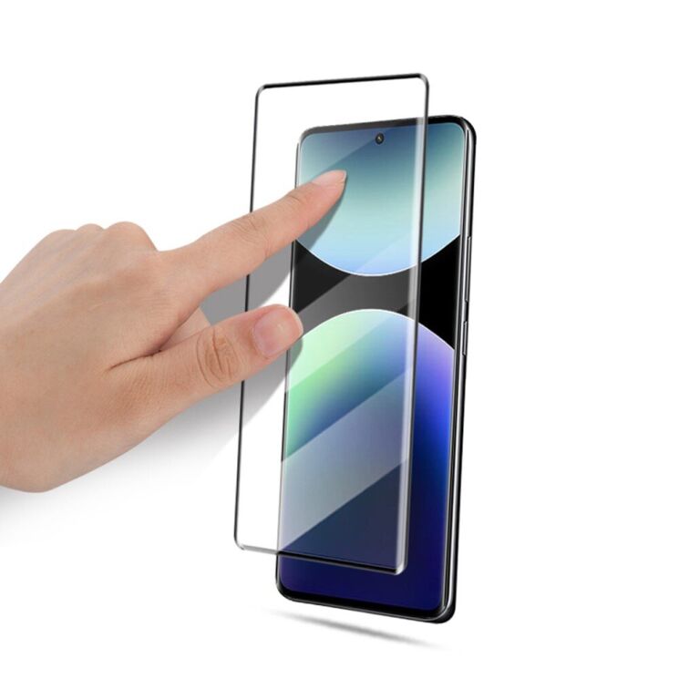 Захисне скло MOCOLO 3D Curved Full Size для Xiaomi Redmi Note 14 Pro 5G / Note 14 Pro Plus - Black: фото 5 з 10