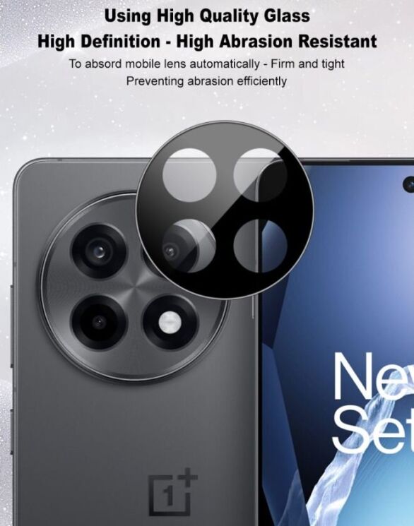 Защитное стекло на камеру IMAK Black Glass Lens для OnePlus 13R / Ace 5 / Ace 5 Pro - Black: фото 8 из 9