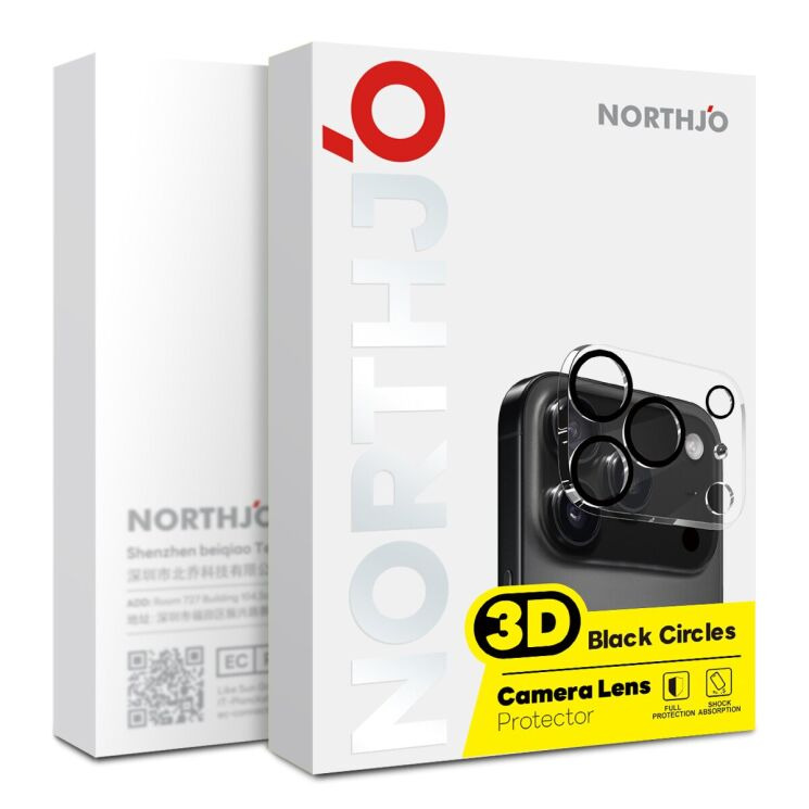 Захисне скло на камеру NORTHJO Black Circle Lens Protector для iPhone 18 Pro Max - Black: фото 5 з 5