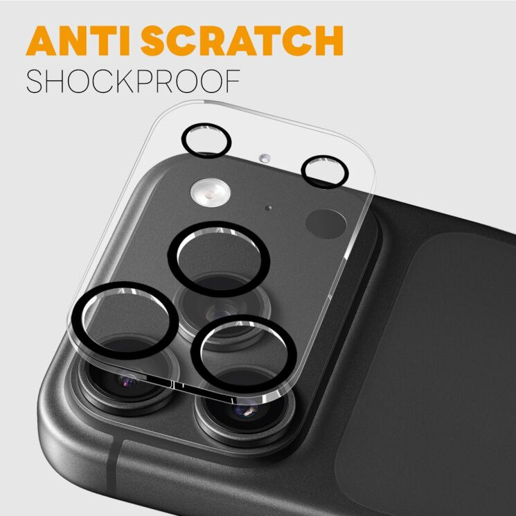 Захисне скло на камеру NORTHJO Black Circle Lens Protector для iPhone 18 Pro Max - Black: фото 3 з 5