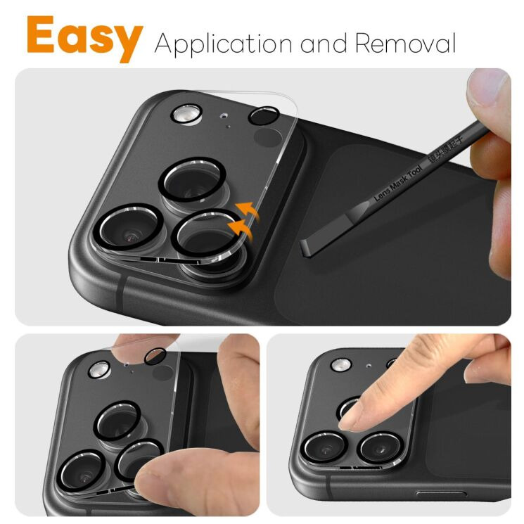 Захисне скло на камеру NORTHJO Black Circle Lens Protector для iPhone 18 Pro Max - Black: фото 4 з 5