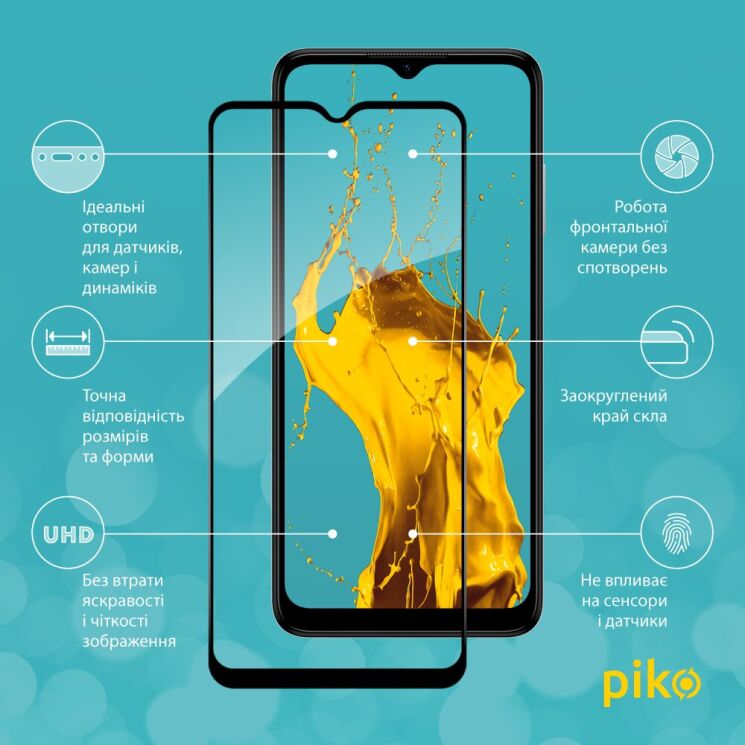 Защитное стекло Piko Full Glue для Nokia C32 - Black: фото 3 из 5