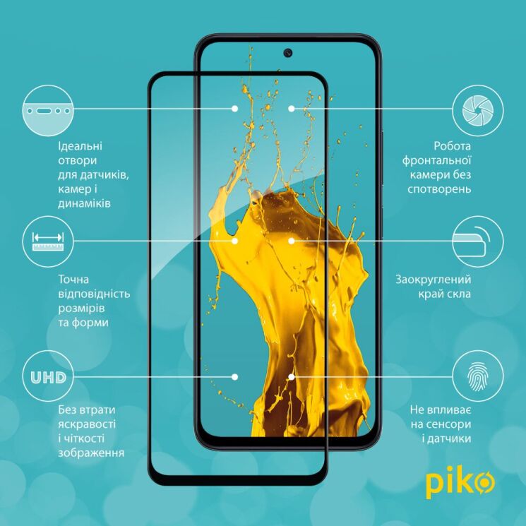 Защитное стекло Piko Full Glue для Xiaomi Redmi 13 - Black: фото 3 из 5