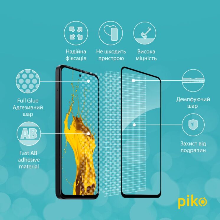 Защитное стекло Piko Full Glue для Xiaomi Redmi 13 - Black: фото 4 из 5