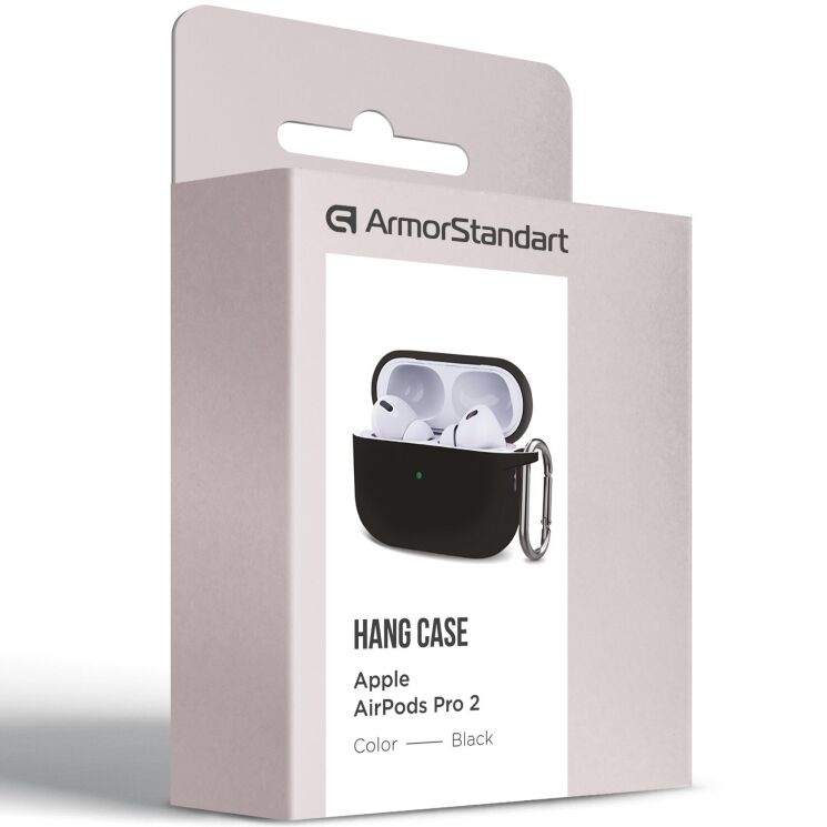 Защитный чехол ArmorStandart Hang Case для AirPods Pro 2 - Black: фото 2 из 3