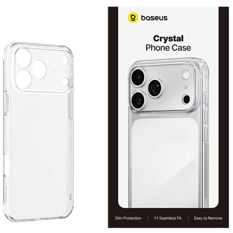 Захисний чохол BASEUS Crystal Series (FP) для iPhone 18 Pro Max / 17 Pro Max - Transparent: фото 3 з 5