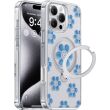 Захисний чохол CASEKOO Floral Series MagSafe для iPhone 16 Pro - Blue Flowers (380069L)