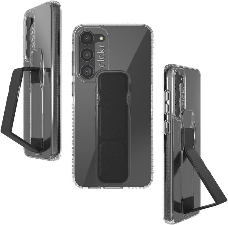 Захисний чохол CLCKR Stand & Grip Case для Samsung Galaxy S23 Plus (S916) 52965 - Clear / Black: фото 1 з 9