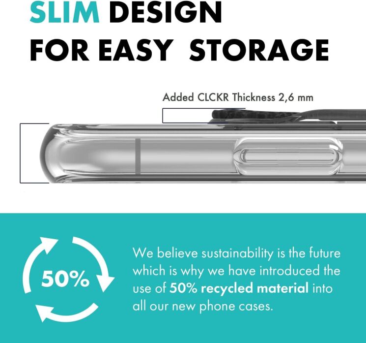 Захисний чохол CLCKR Stand & Grip Case для Samsung Galaxy S23 Plus (S916) 52965 - Clear / Black: фото 6 з 9