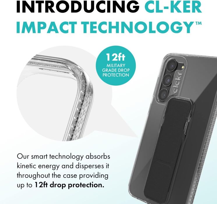 Захисний чохол CLCKR Stand & Grip Case для Samsung Galaxy S23 Plus (S916) 52965 - Clear / Black: фото 8 з 9