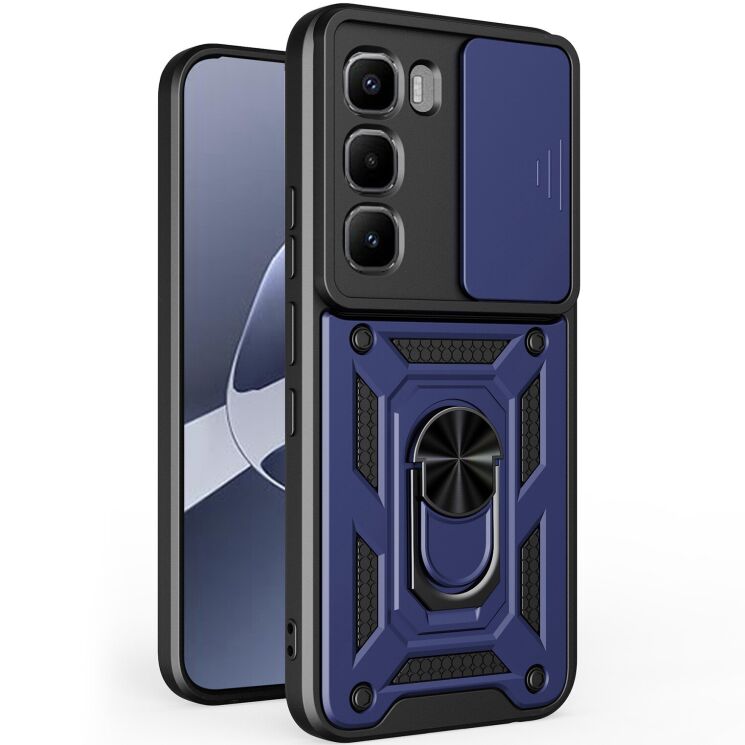 Чохол із захистом камери Deexe Armor Shield для Infinix Hot 60 Pro - Blue: фото 1 з 10