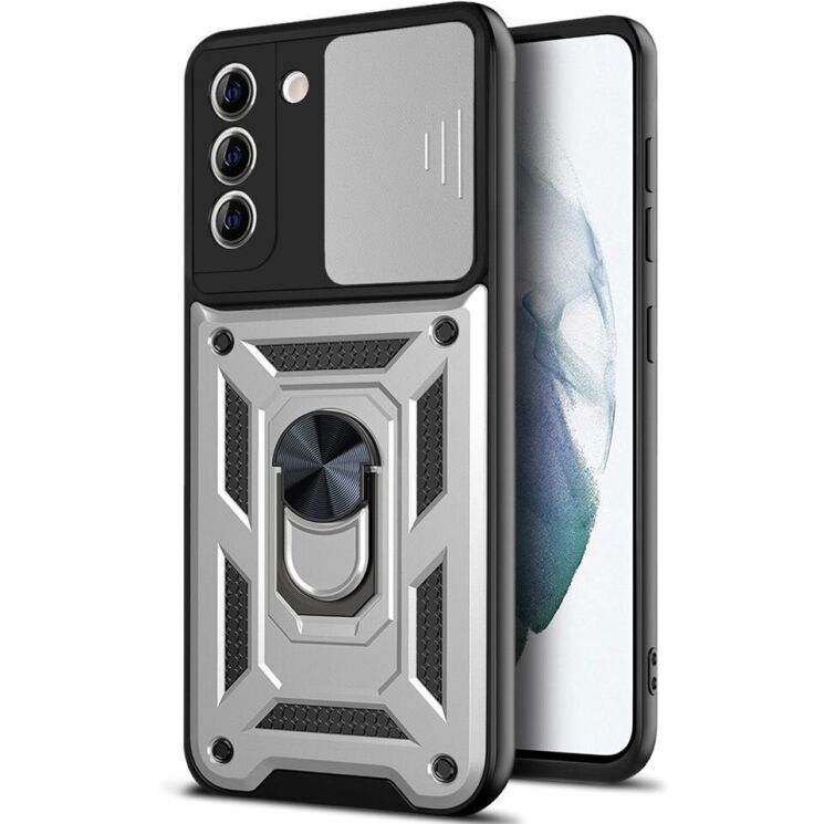 Защитный чехол Deexe Armor Shield для Samsung Galaxy S21 FE (G990) - Silver: фото 1 из 6