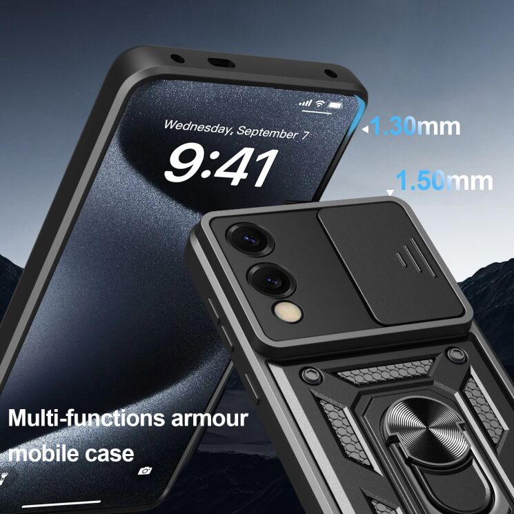 Захисний чохол Deexe Armor Shield для Samsung Galaxy S25 Edge (S937) - Black: фото 7 з 10