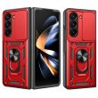 Чохол (PC+TPU) з підставкою Deexe Armor Shield (FF) для Samsung Galaxy Fold 5 - Red (332524R)