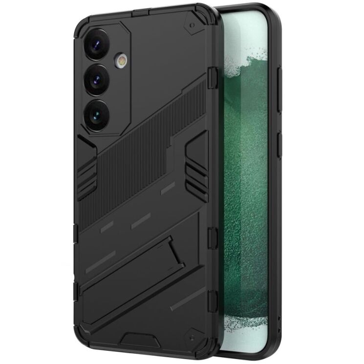 Защитный чехол с подставкой Deexe Bibercas для Samsung Galaxy S24 Plus - Black: фото 1 из 6