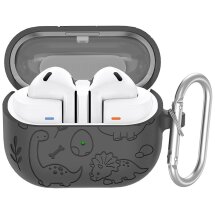 Захисний чохол Deexe Dinosaur Design для Samsung Galaxy Buds 3 / Buds 3 Pro - Dark Grey: фото 1 з 7
