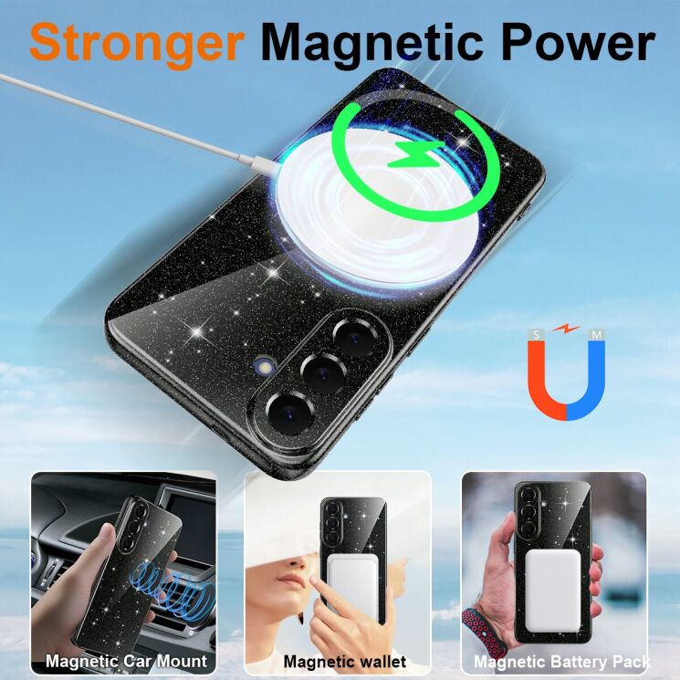 Защитный чехол Deexe Glitter Case with MagSafe для Samsung Galaxy S26 FE - Red (412723R) Защитный чехол Deexe Glitter Case with MagSafe для Samsung Galaxy S26 FE - Red: фото 4 из 8