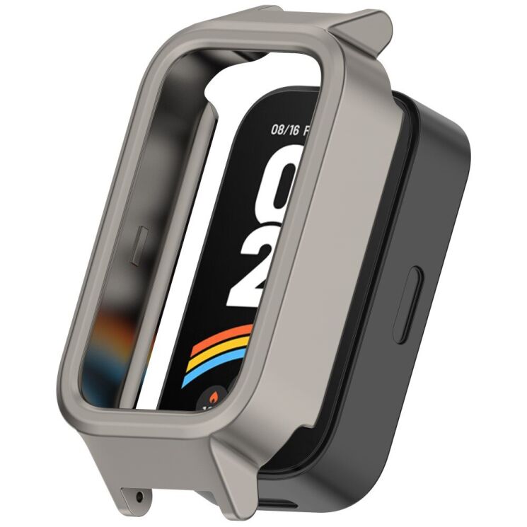 Защитный чехол Deexe Hard Frame для Xiaomi Mi Smart Band 9 Active / Redmi Band 3 - Matte Titanium: фото 1 из 7