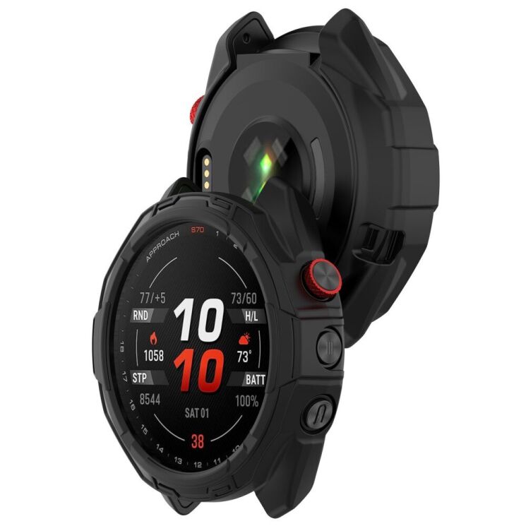 Защитный чехол Deexe Hollow Cover для Garmin Approach S70 47mm - Black: фото 5 из 8