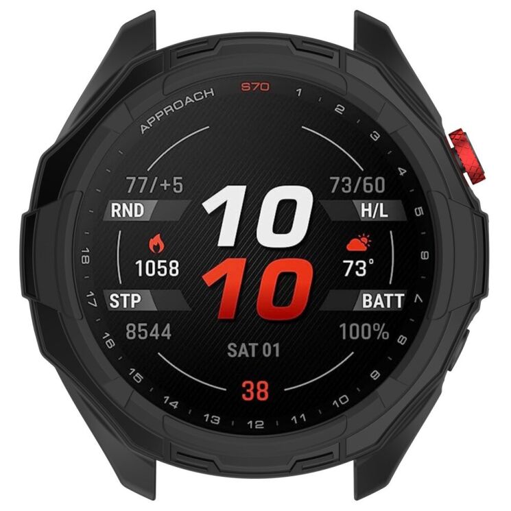 Защитный чехол Deexe Hollow Cover для Garmin Approach S70 47mm - Black: фото 6 из 8