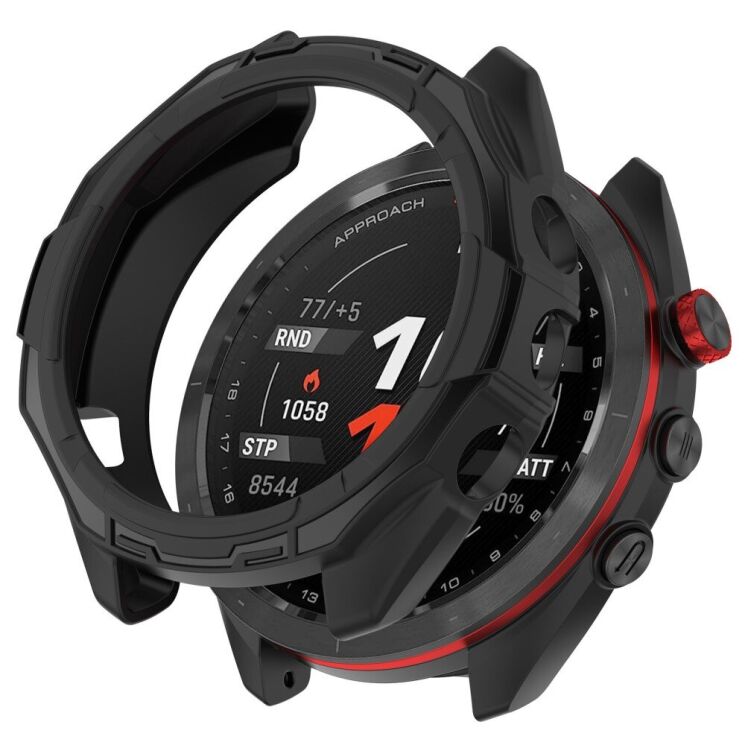 Защитный чехол Deexe Hollow Cover для Garmin Approach S70 47mm - Black: фото 1 из 8