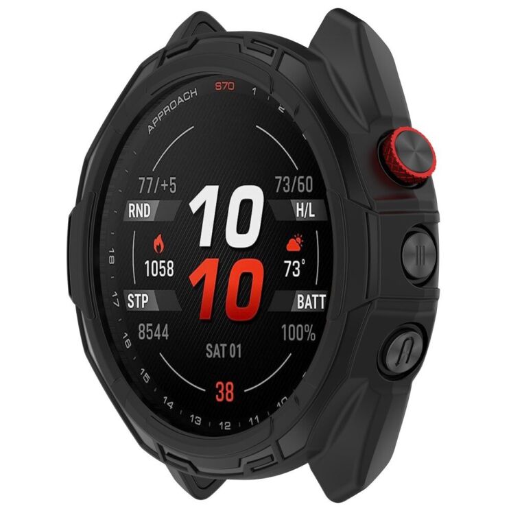 Защитный чехол Deexe Hollow Cover для Garmin Approach S70 47mm - Black: фото 4 из 8