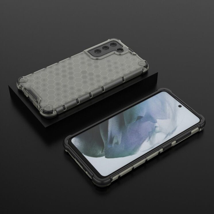 Захисний чохол Deexe Honeycomb Series для Samsung Galaxy S21 FE (G990) - Black: фото 3 з 6
