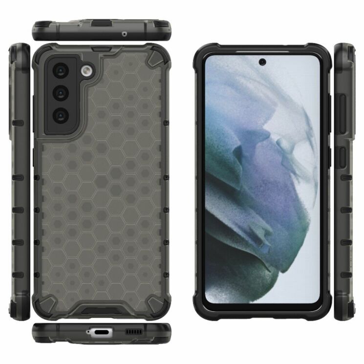 Захисний чохол Deexe Honeycomb Series для Samsung Galaxy S21 FE (G990) - Black: фото 2 з 6