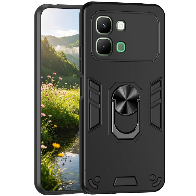 Защитный чехол Deexe Hybrid Shell для Infinix Note Edge - Black: фото 1 из 7