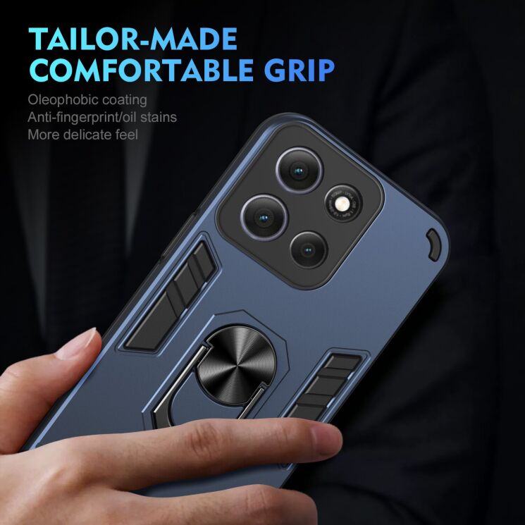 Захисний чохол Deexe Hybrid Shell для Motorola Moto G86 - Black: фото 5 з 7
