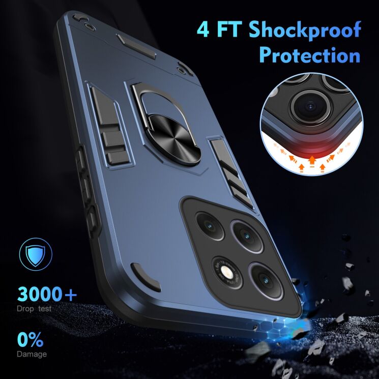 Захисний чохол Deexe Hybrid Shell для Motorola Moto G86 - Black: фото 4 з 7