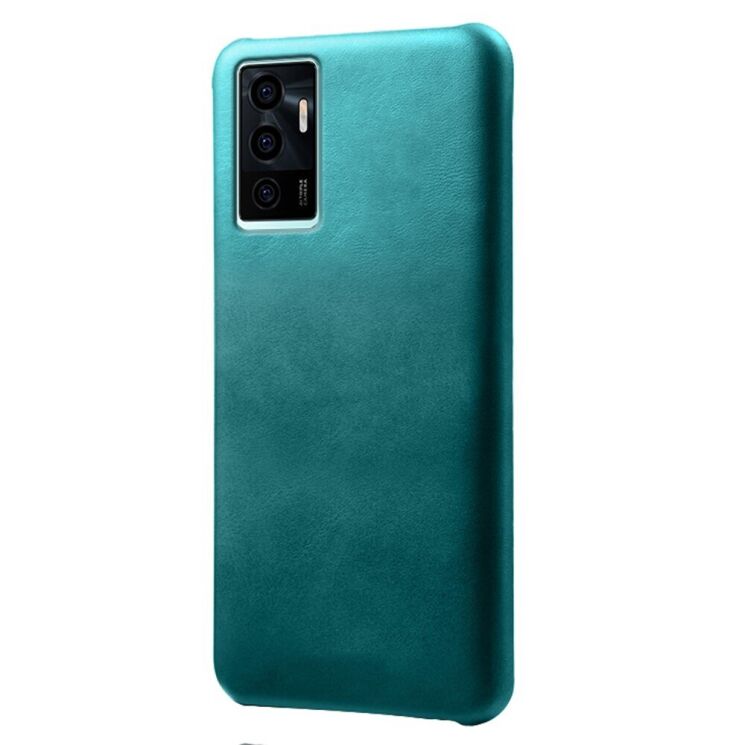 Защитный чехол Deexe Leather Back Cover для VIVO V23e - Green: фото 1 из 4